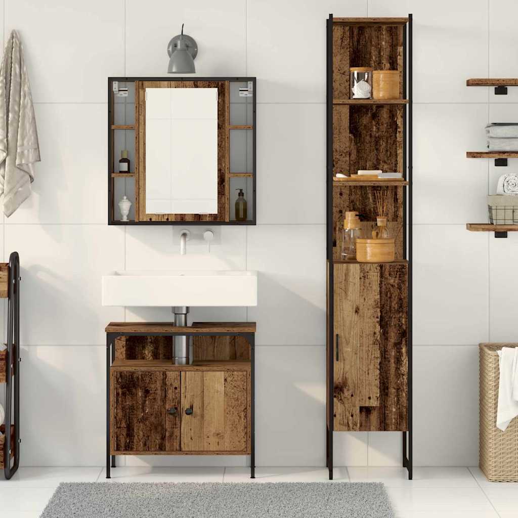 Bathroom Cabinet Set Other 3 pcs Old wood 33 x 33 x 185.5 cm